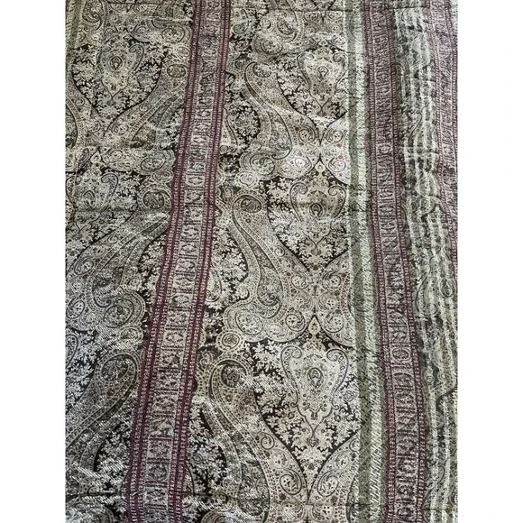 Croscill Pillow Shams Tangier King Damask Stripe Bronze Burgundy Rich Set Of 2 - Picture 2 of 12